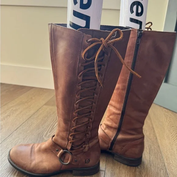 Women’s Born Brown Leather Lace Up Riding Boots, size 7 - Picture 5 of 8